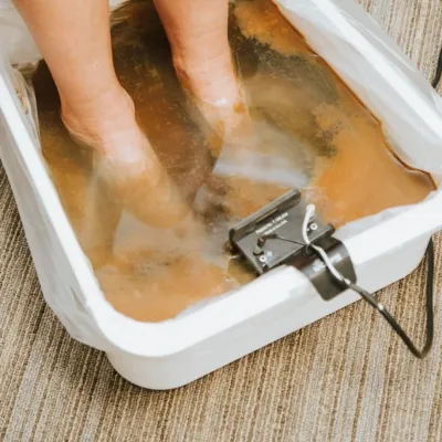 Ionic foot detox bath for toxin release and full-body wellness