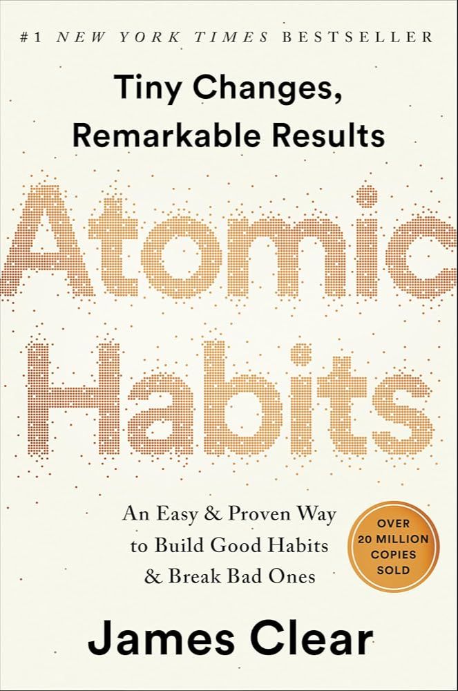 Atomic Habits book cover by James Clear about building better habits