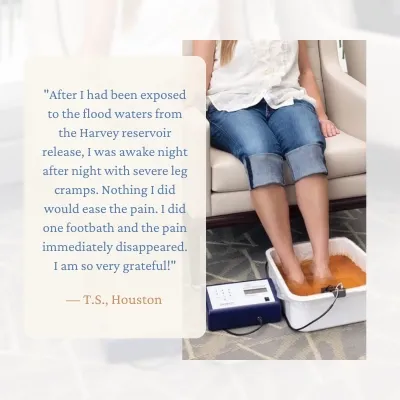 Ionic foot detox bath relief for pain, cramps, and toxin exposure