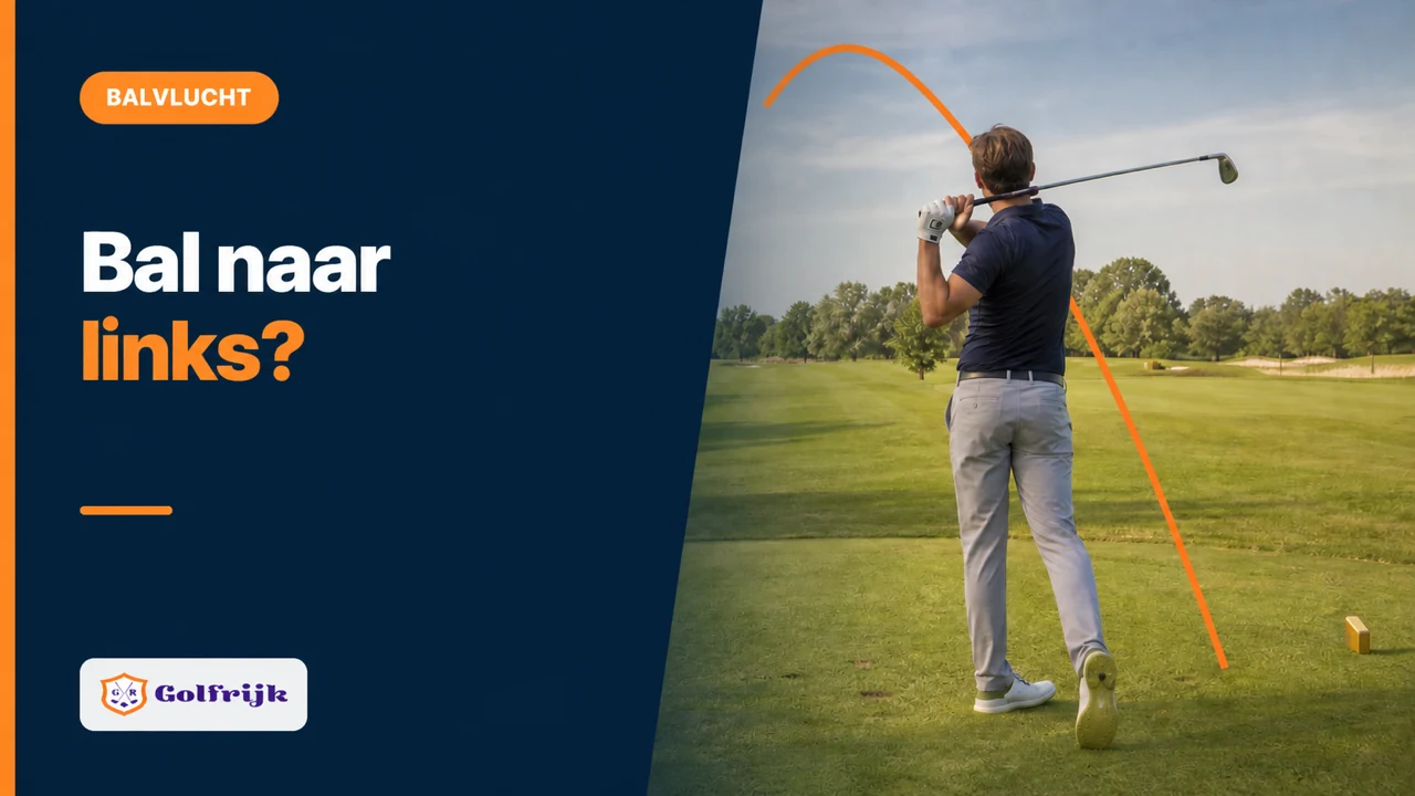 Rechtshandige golfer volgt een pull-hook die links eindigt