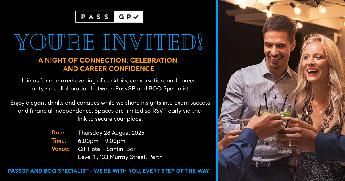 Join us and BOQ Specialist for a relaxed evening of cocktails, conversation, and career clarity, as we celebrate a 96 % overall pass rate across our exam programs.