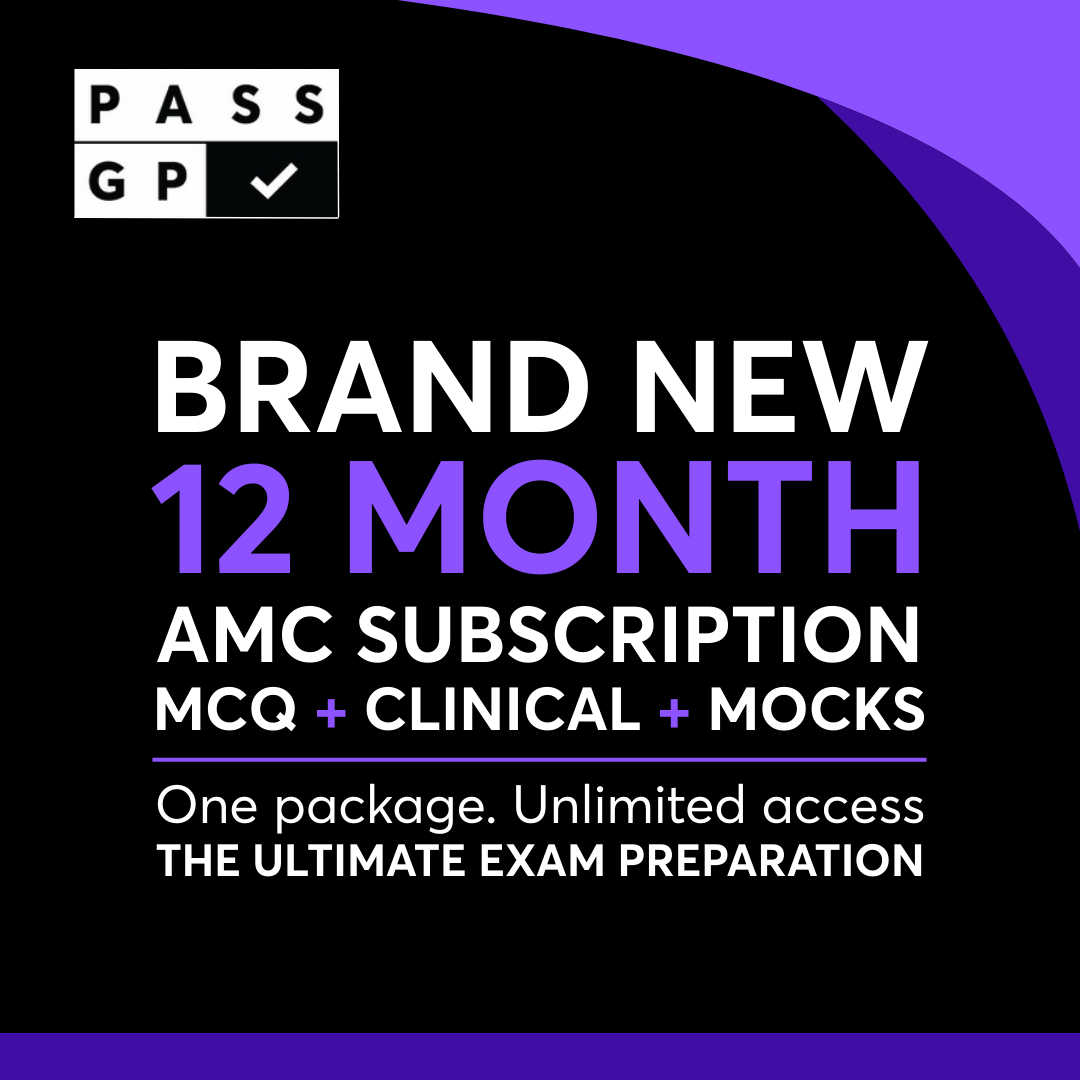 PassGP 12-Month Fellowship Package offering AKT, KFP, and CCE preparation with free 1:1 mock exam, video reel series, and continuous Chief Examiner support.