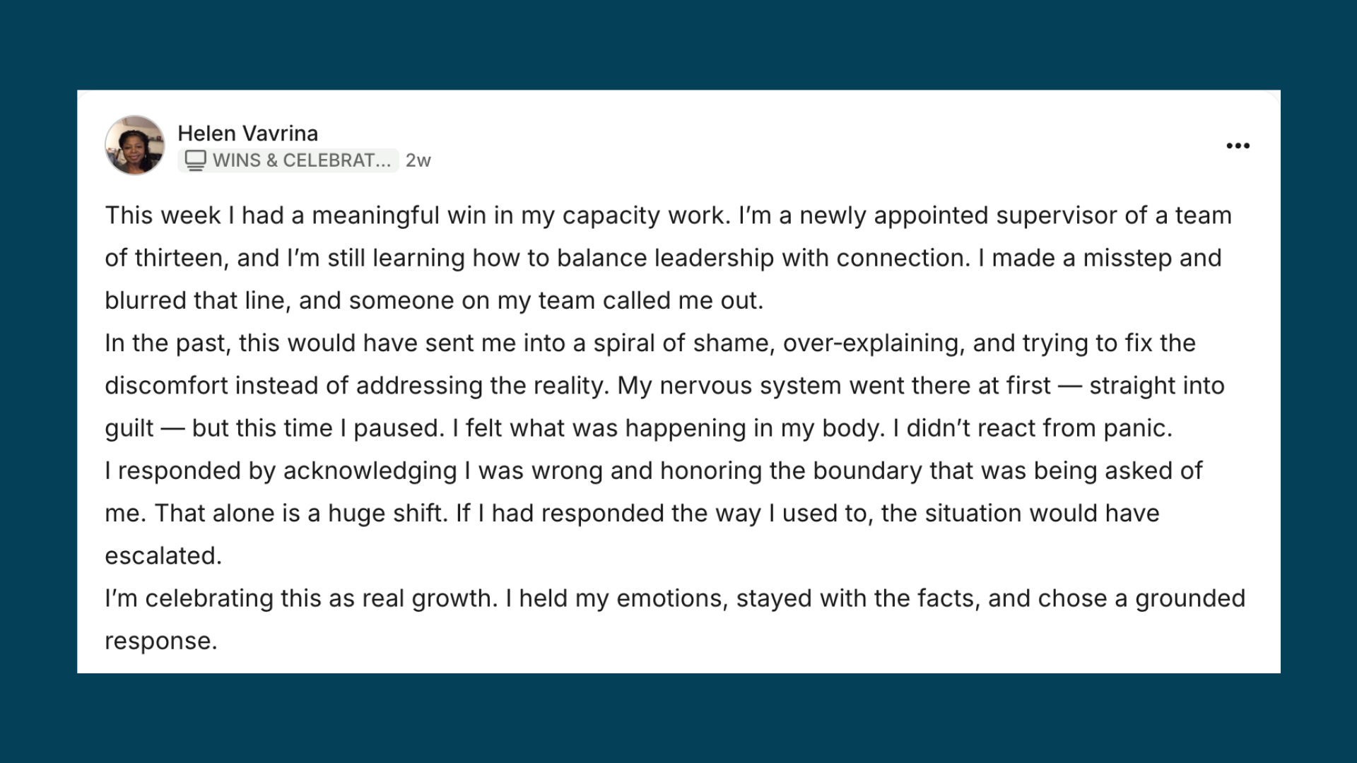 Capacity Lab member comment and insight 2