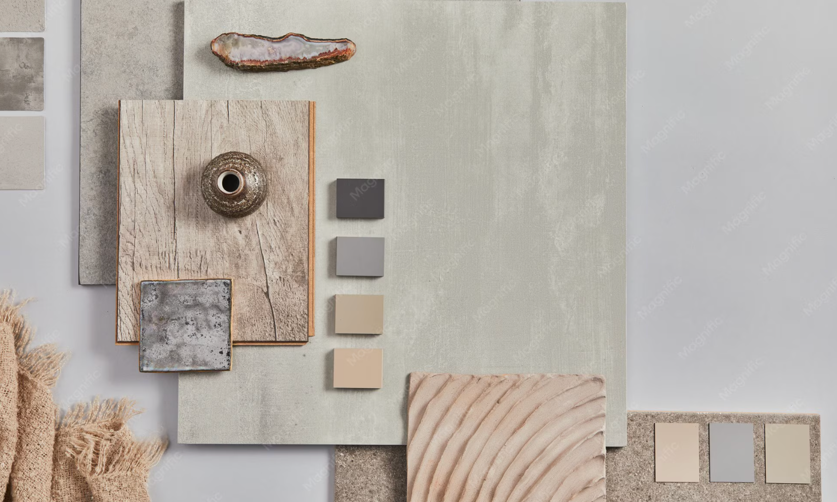 Light-filled architectural interior with natural finishes