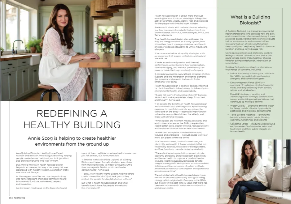 Annie Scog featured in Florence Magazine — Redefining a Healthy Building