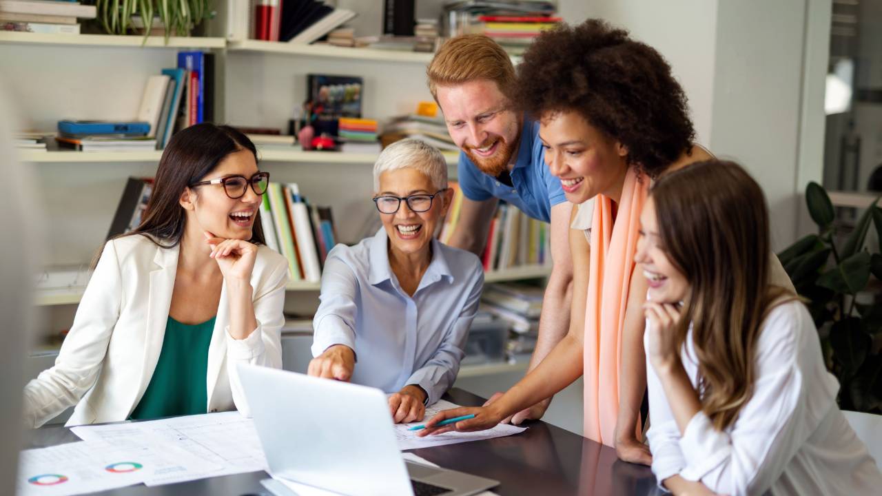 A workplace team supported by Infijoy wellbeing programmes