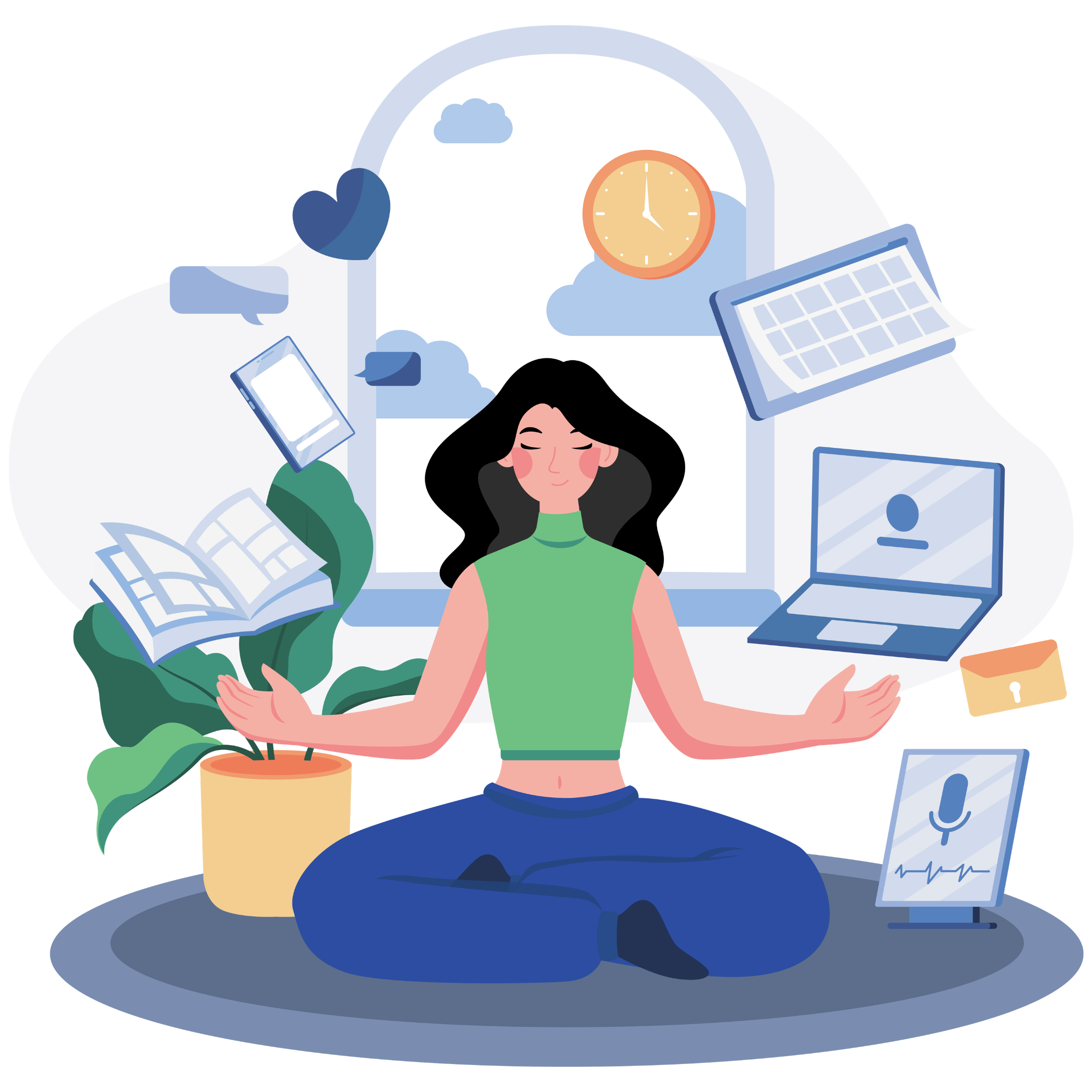 Illustration of mental overload and everyday stress