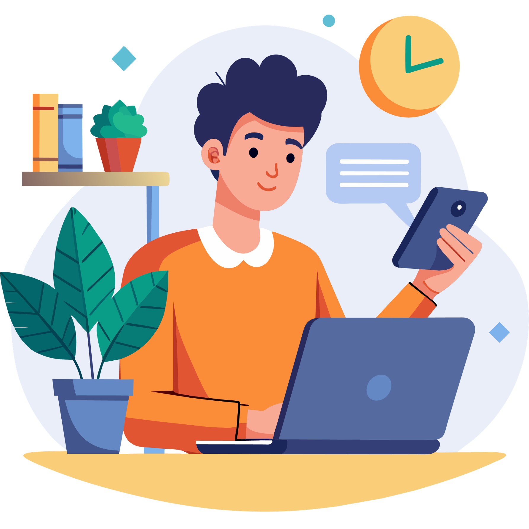 Illustration of well-being and engagement in the workplace