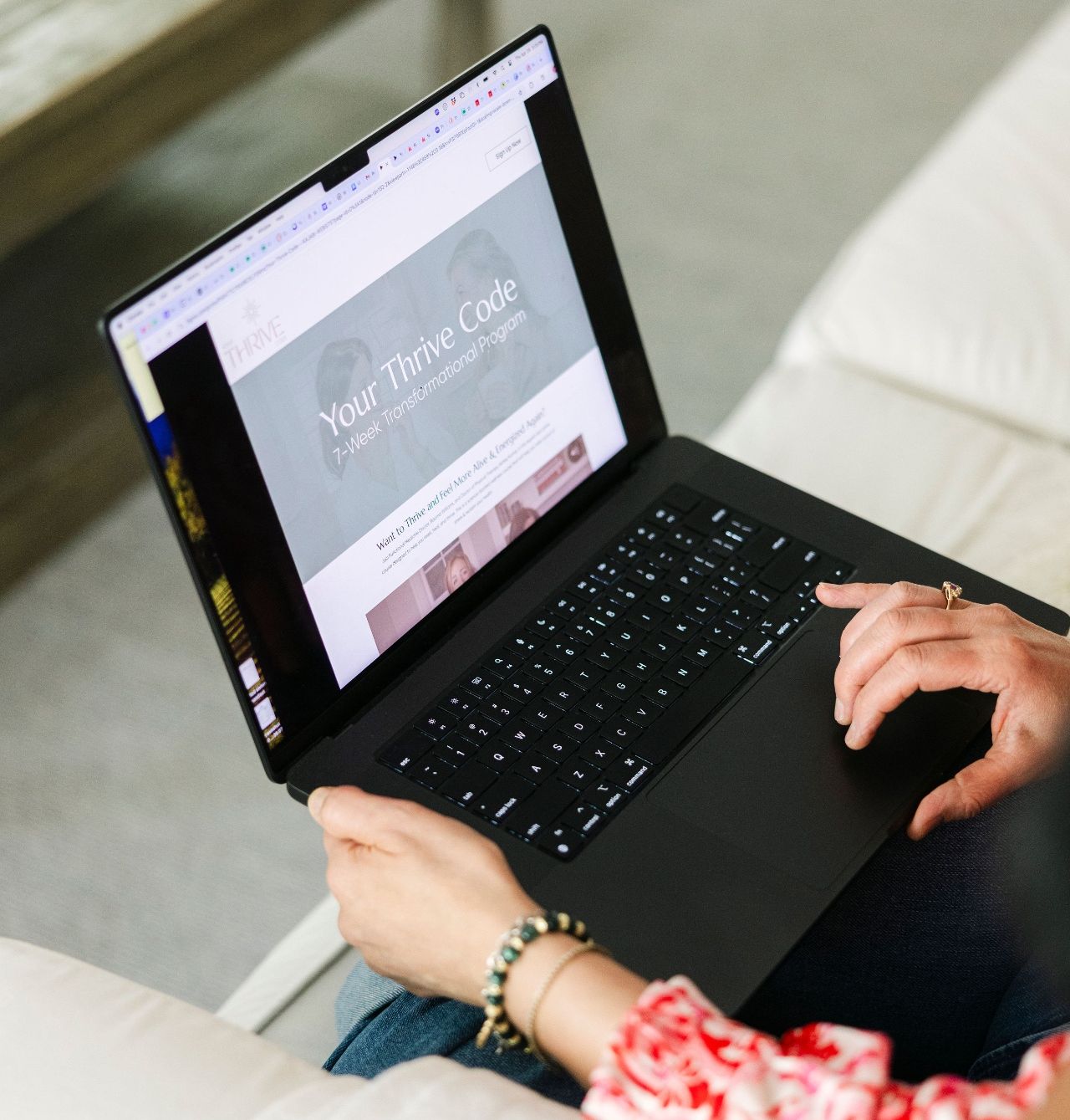 Your Thrive Code on laptop