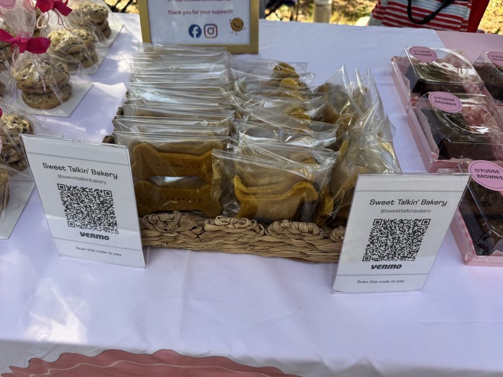Sweet Talkin’ Bakery table of cookies and treats at Golden Fest