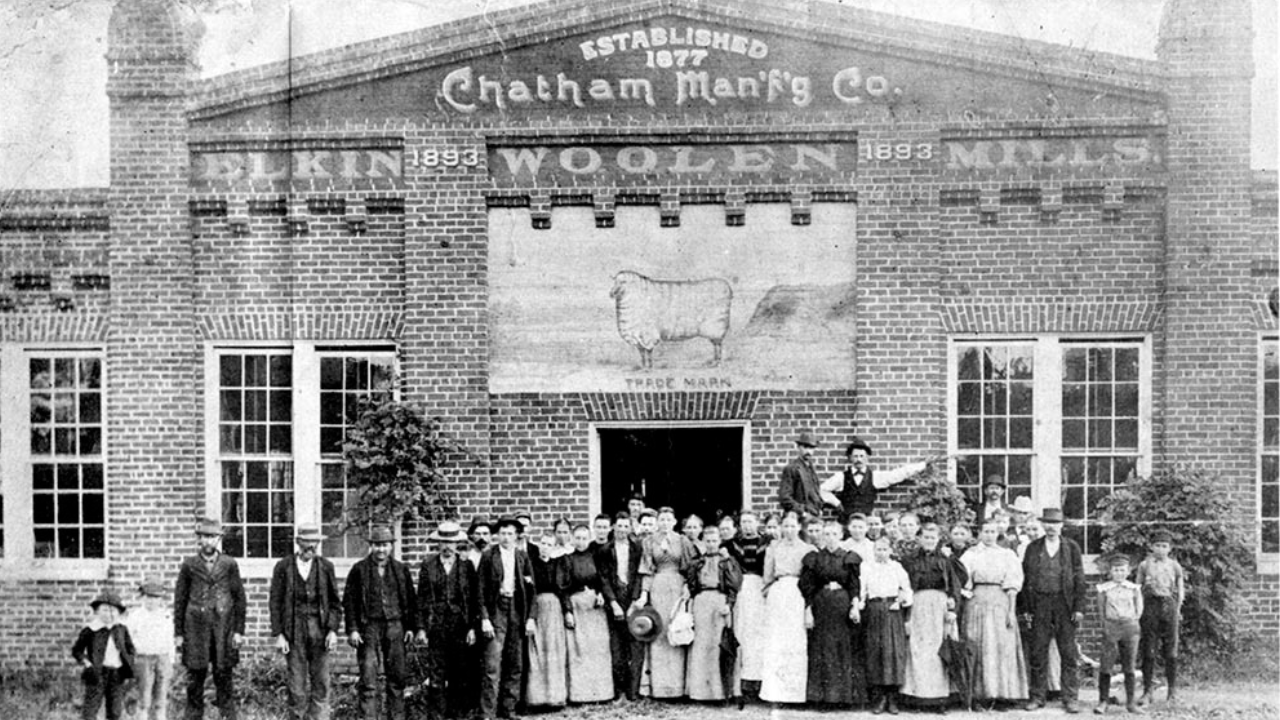Old photograph of Chatham weaving mill.