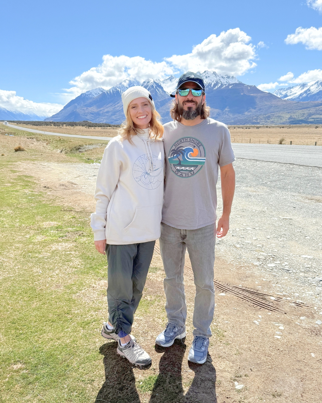 JJ and Michael at Aoraki Mount Cook, New Zealand