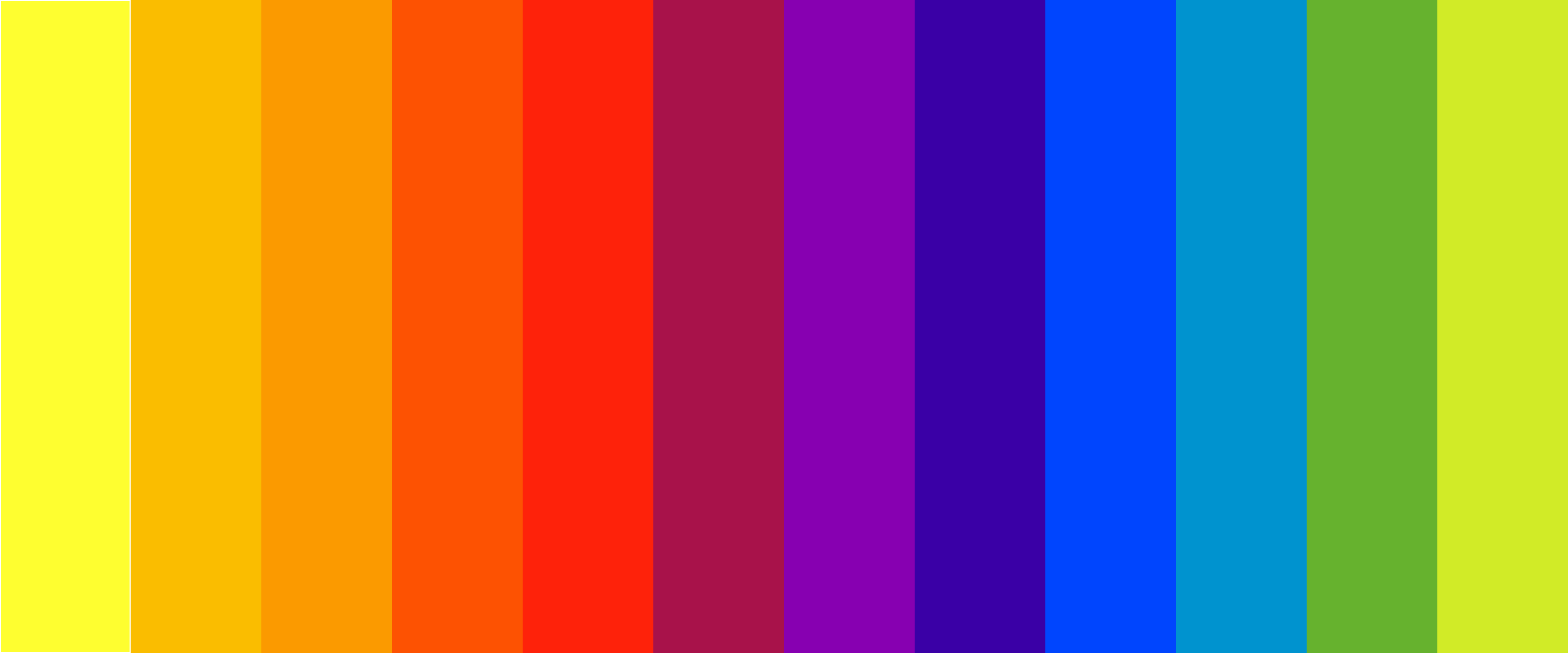 Color wheel bars in a rainbow of fabric colors