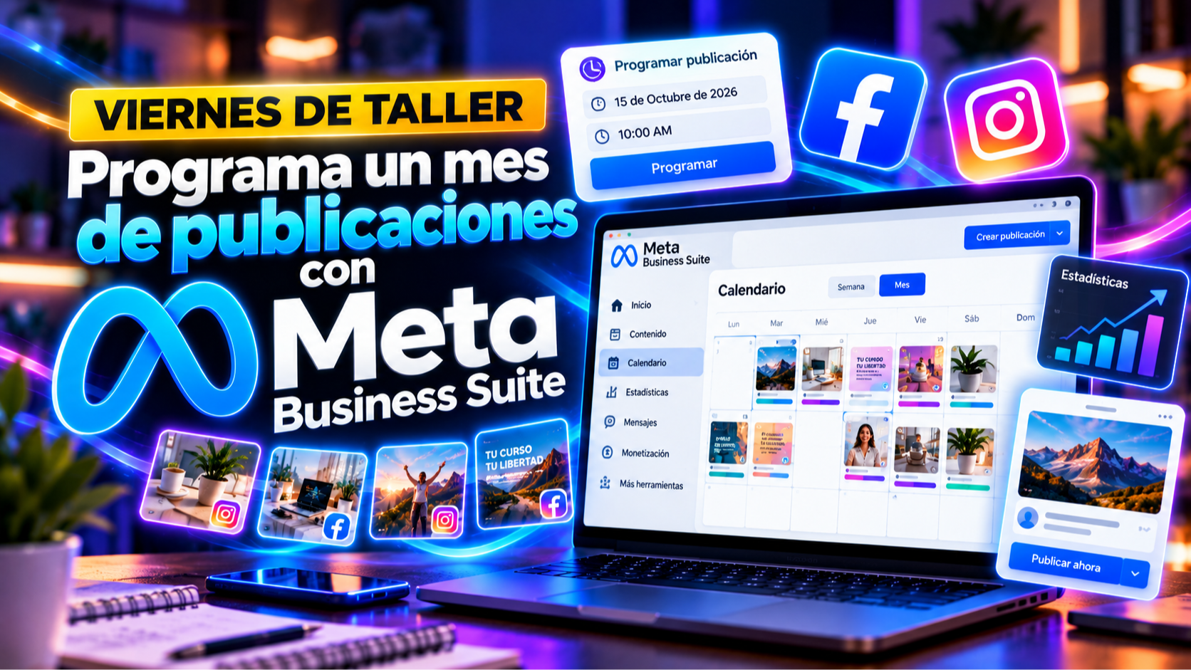 Programa un mes de publicaciones con Meta Business Suite
