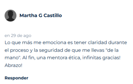 Mensaje de un alumno en la academia
