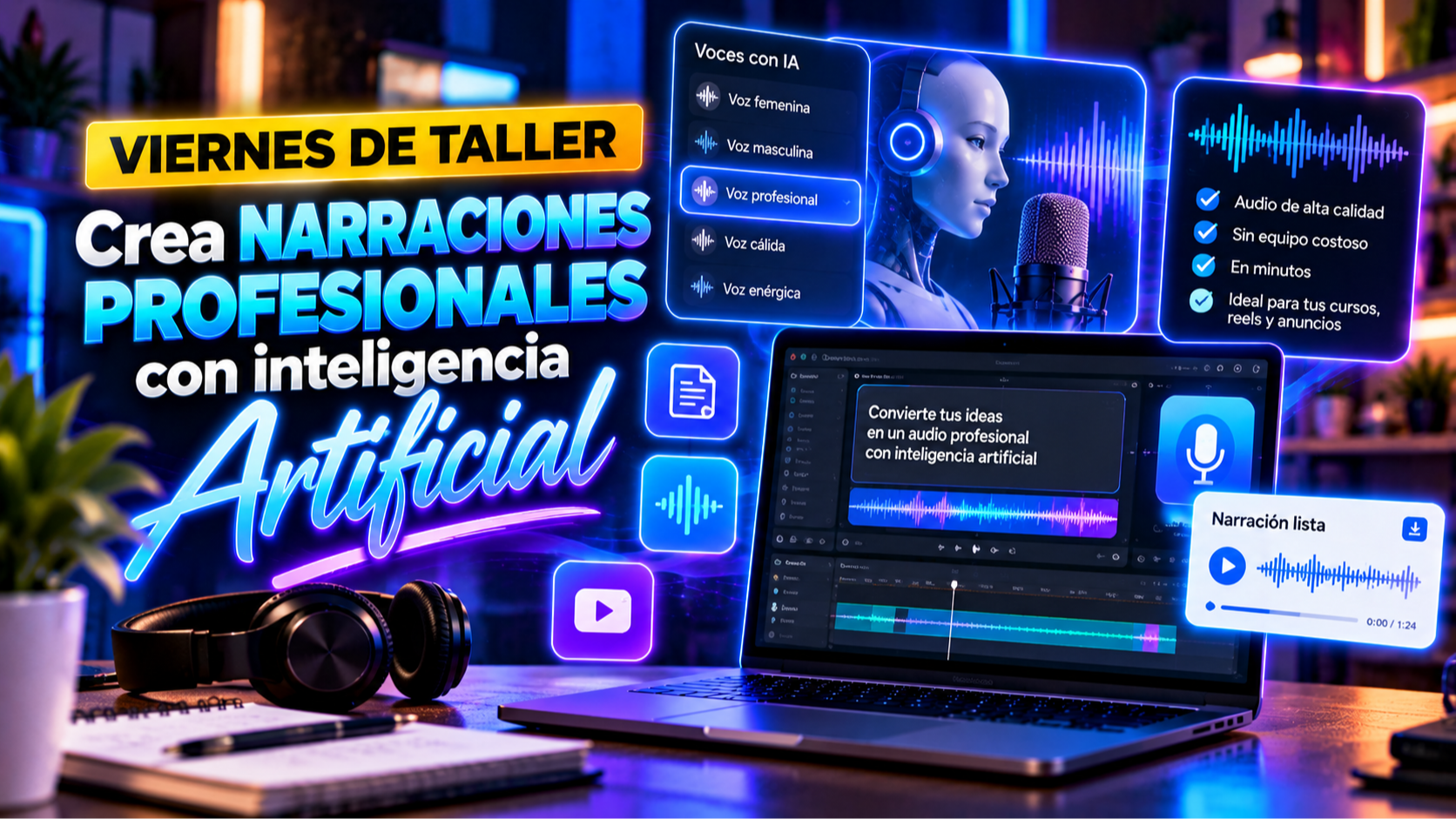 Crea narraciones profesionales con inteligencia artificial