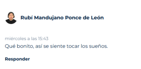 Mensaje de un alumno en la academia