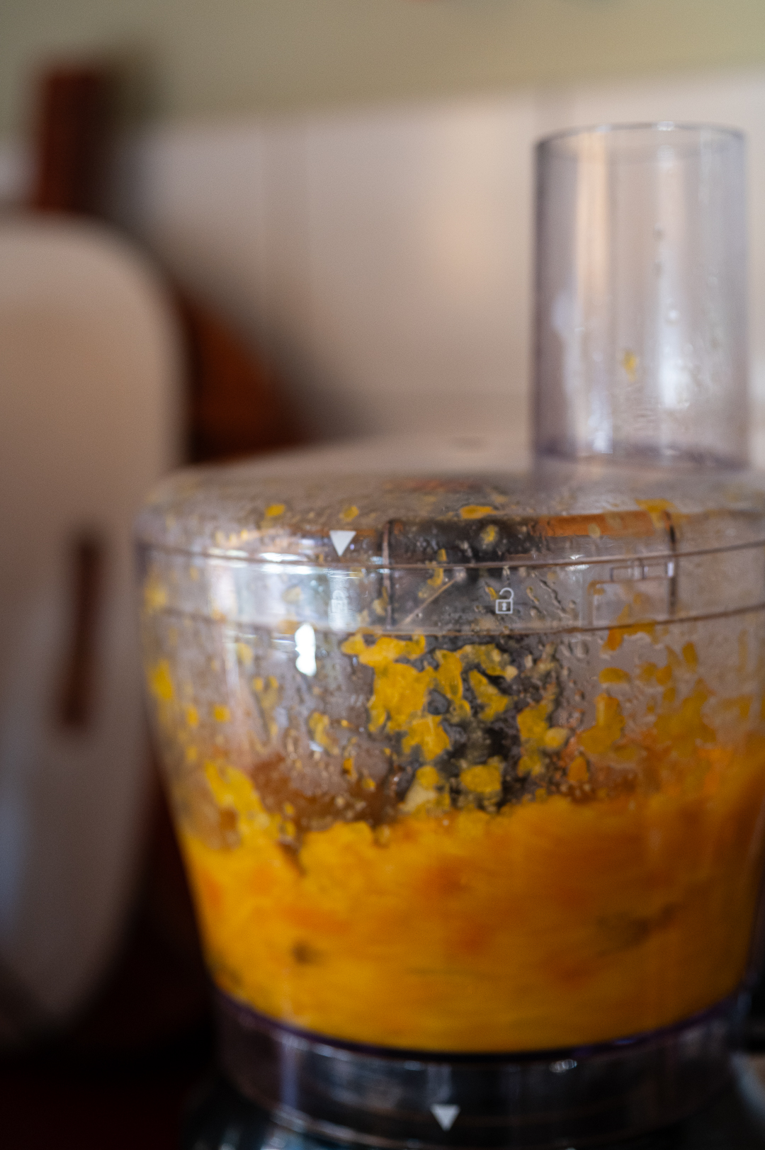 Blended satsuma paste in the food processor