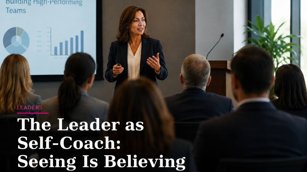 Leader speaking to an audience at a professional conference
