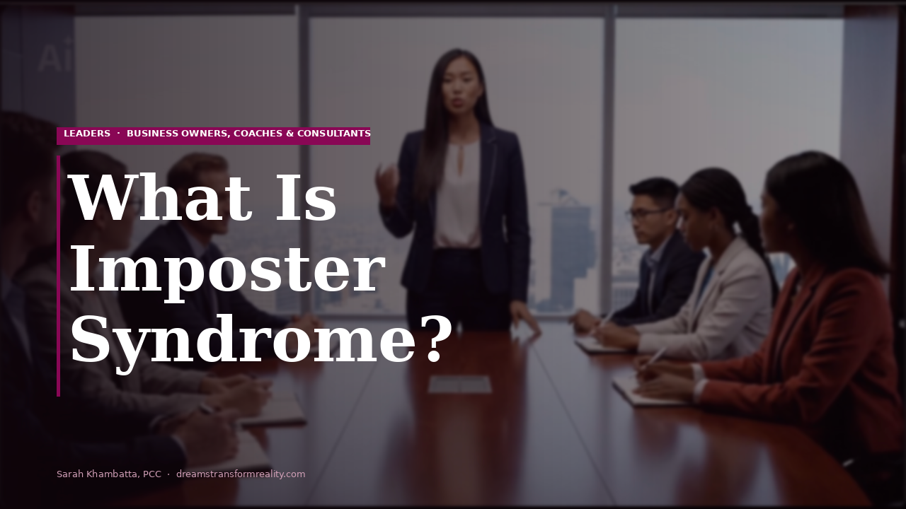 Woman leader presenting in boardroom overcoming imposter syndrome