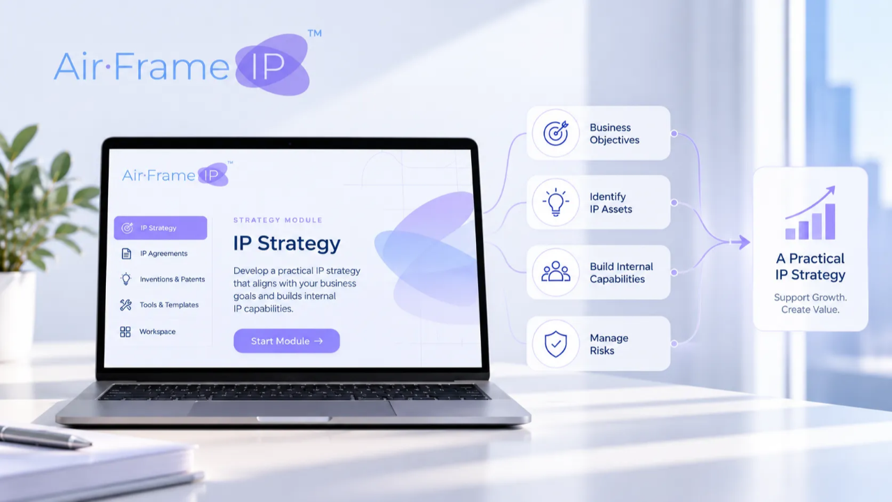 AirFrame IP strategy module on laptop screen