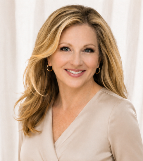 Beth Schindele Founder Find Your North Star wearing beige dress