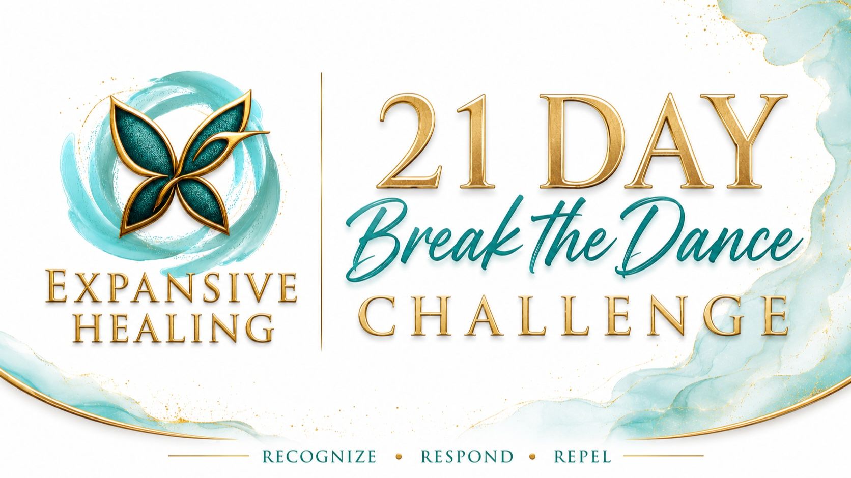 21 Day Break the Dance Challenge title slide with the Expansive Healing butterfly