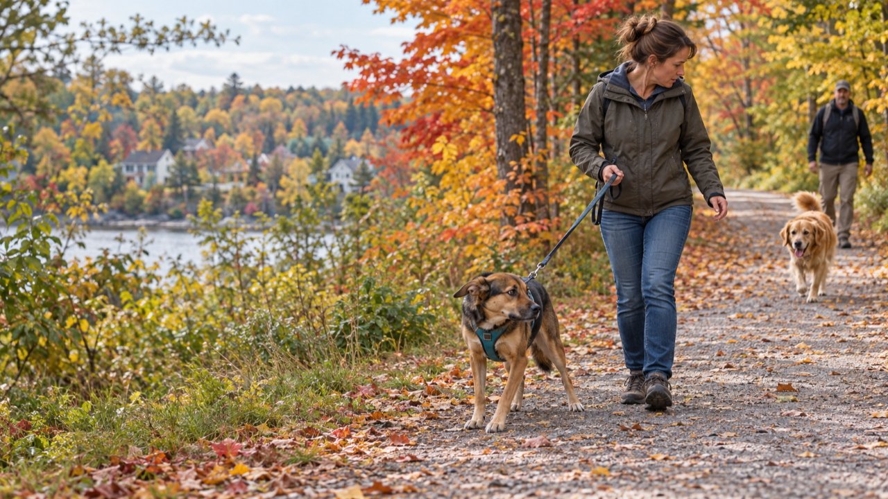 Quand un chien en liberté approche le vôtre