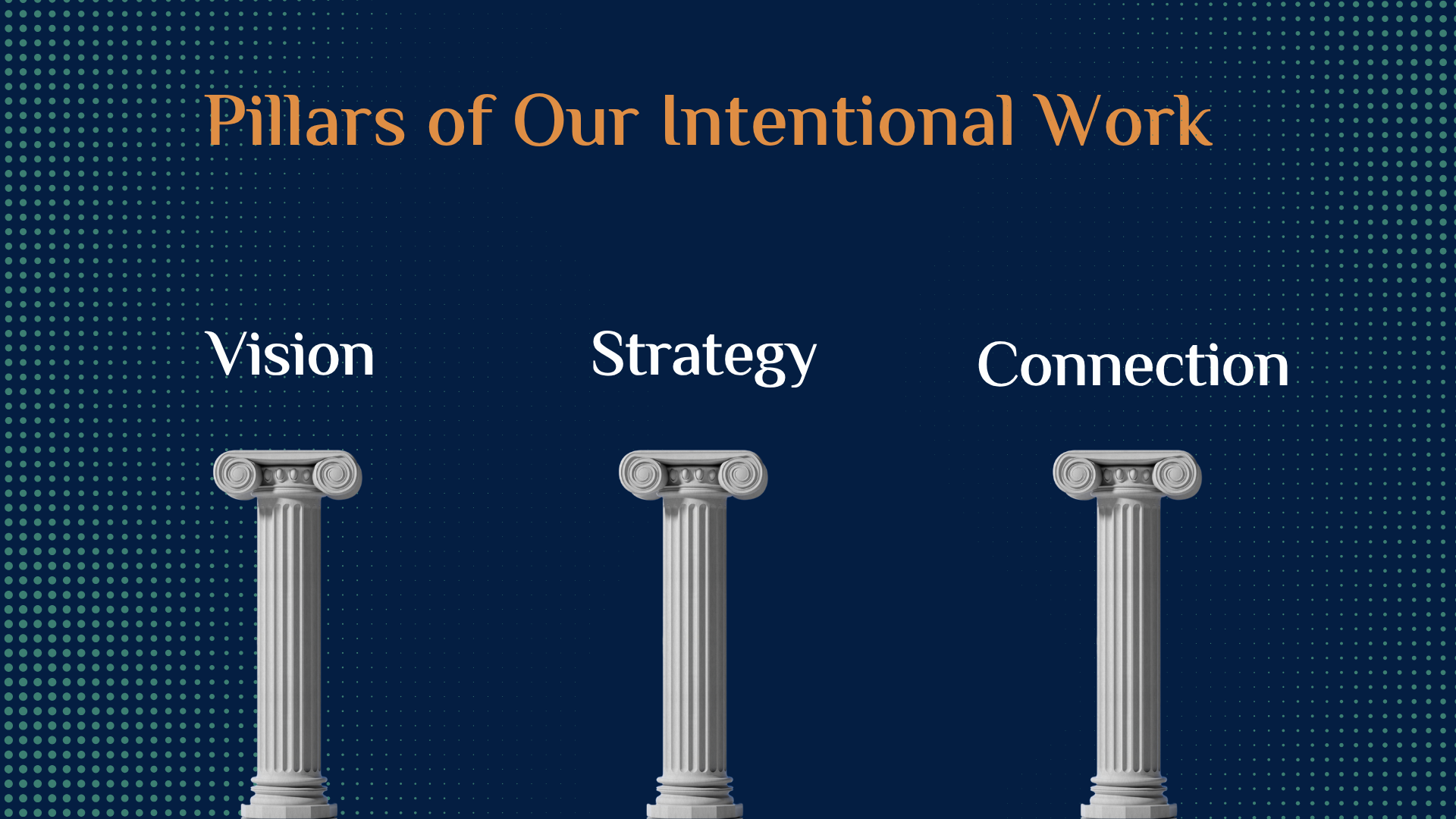 The 3 Pillars of Our Intentional Work: Vision, Strategy, Connection