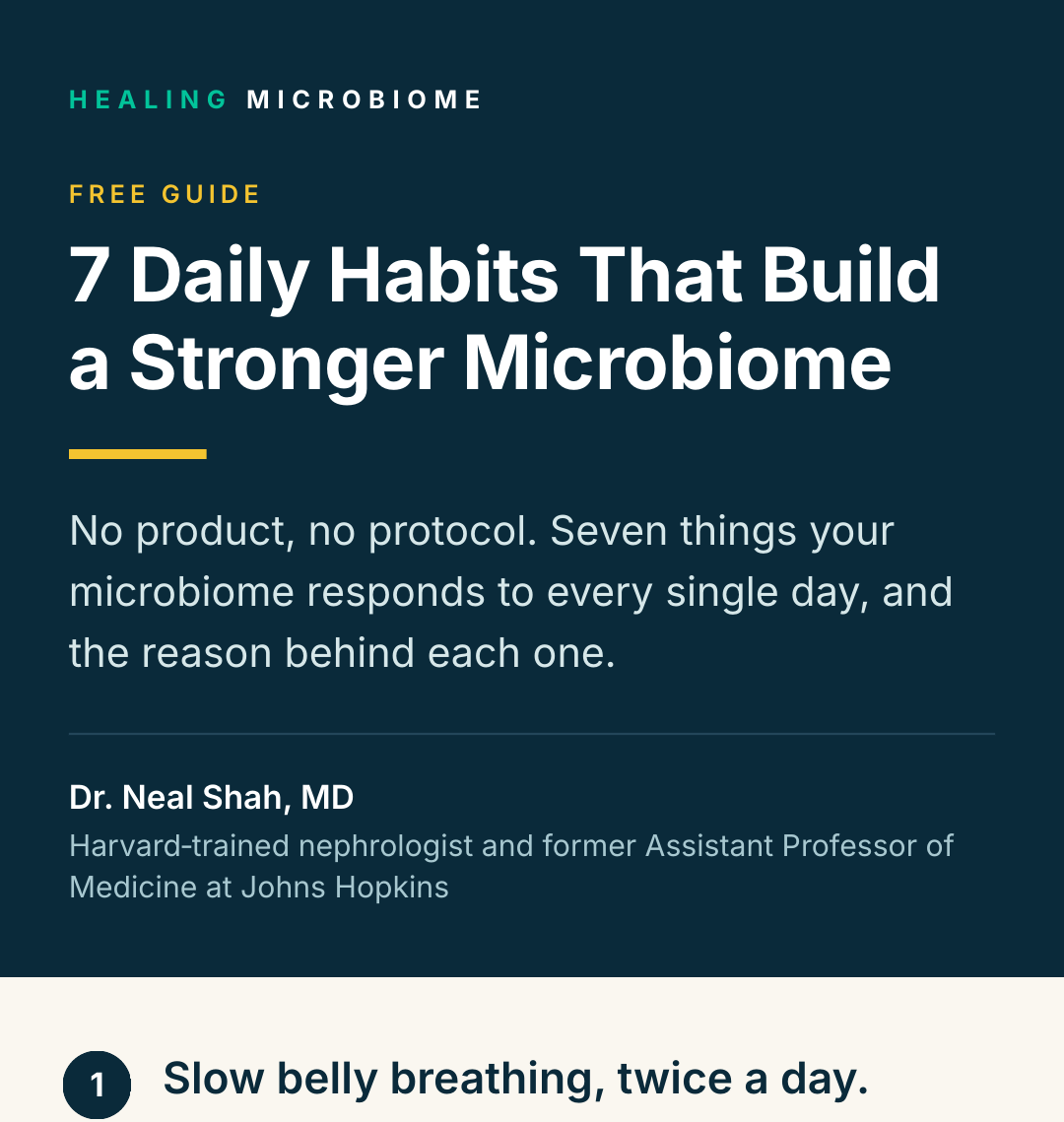 Cover of the free guide: 7 Daily Habits That Build a Stronger Microbiome