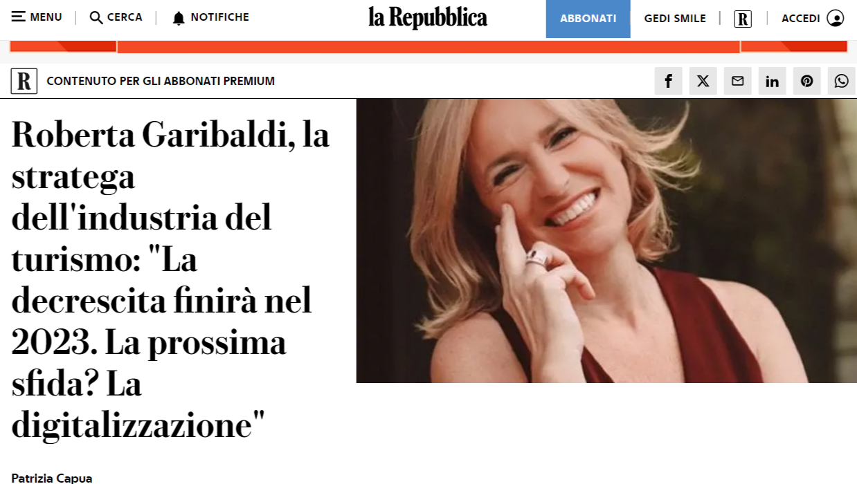 Articolo di Repubblica su Roberta Garibaldi