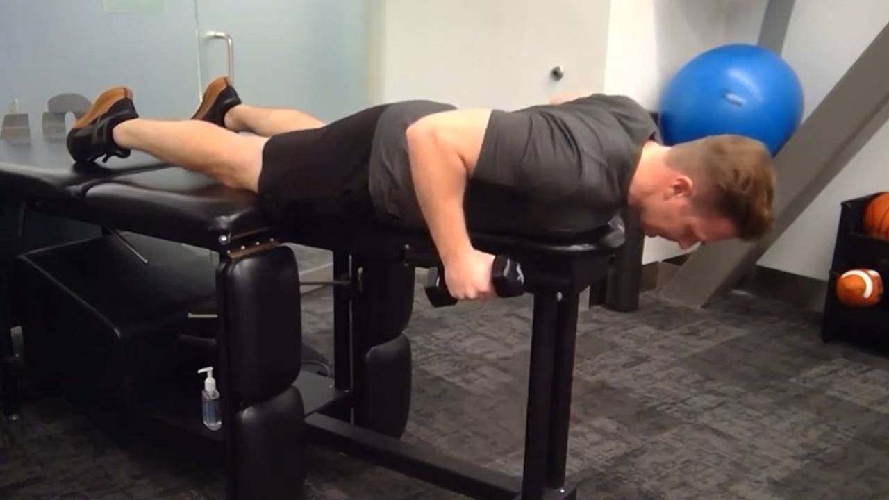Prone Dumbbell Row