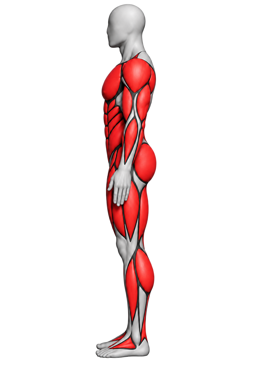 Lateral muscular anatomy exercise map