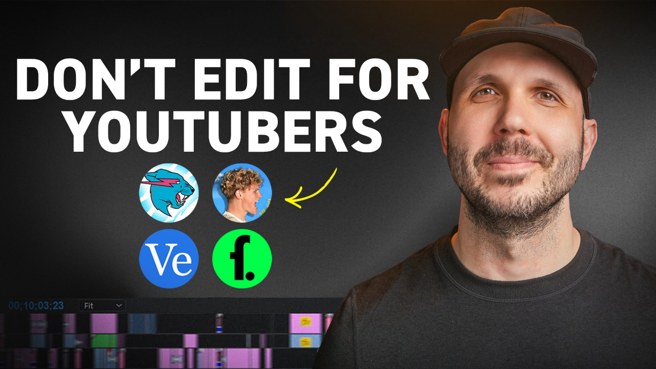 Professional video editor working on commercial editing project with high-end equipment and multiple monitors