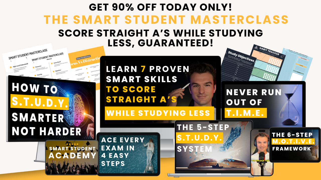 Everything included: the live masterclass, the Masterclass Workbook and the SMARTR AI app