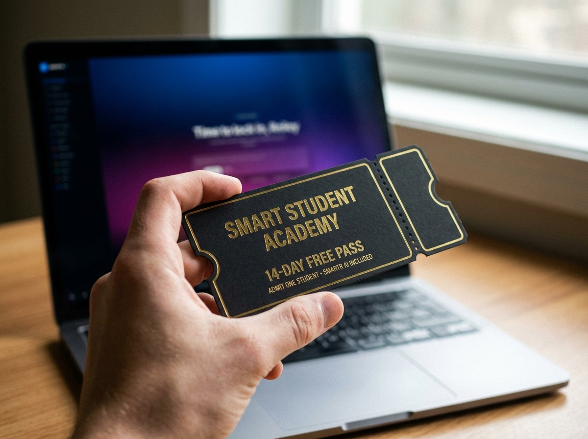 14 days of the Smart Student Academy plus the SMARTR AI study assistant