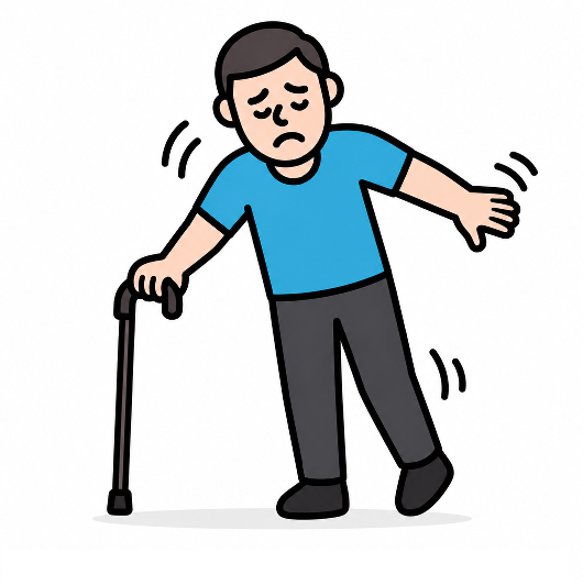 Person practicing balance exercises during stroke rehabilitation