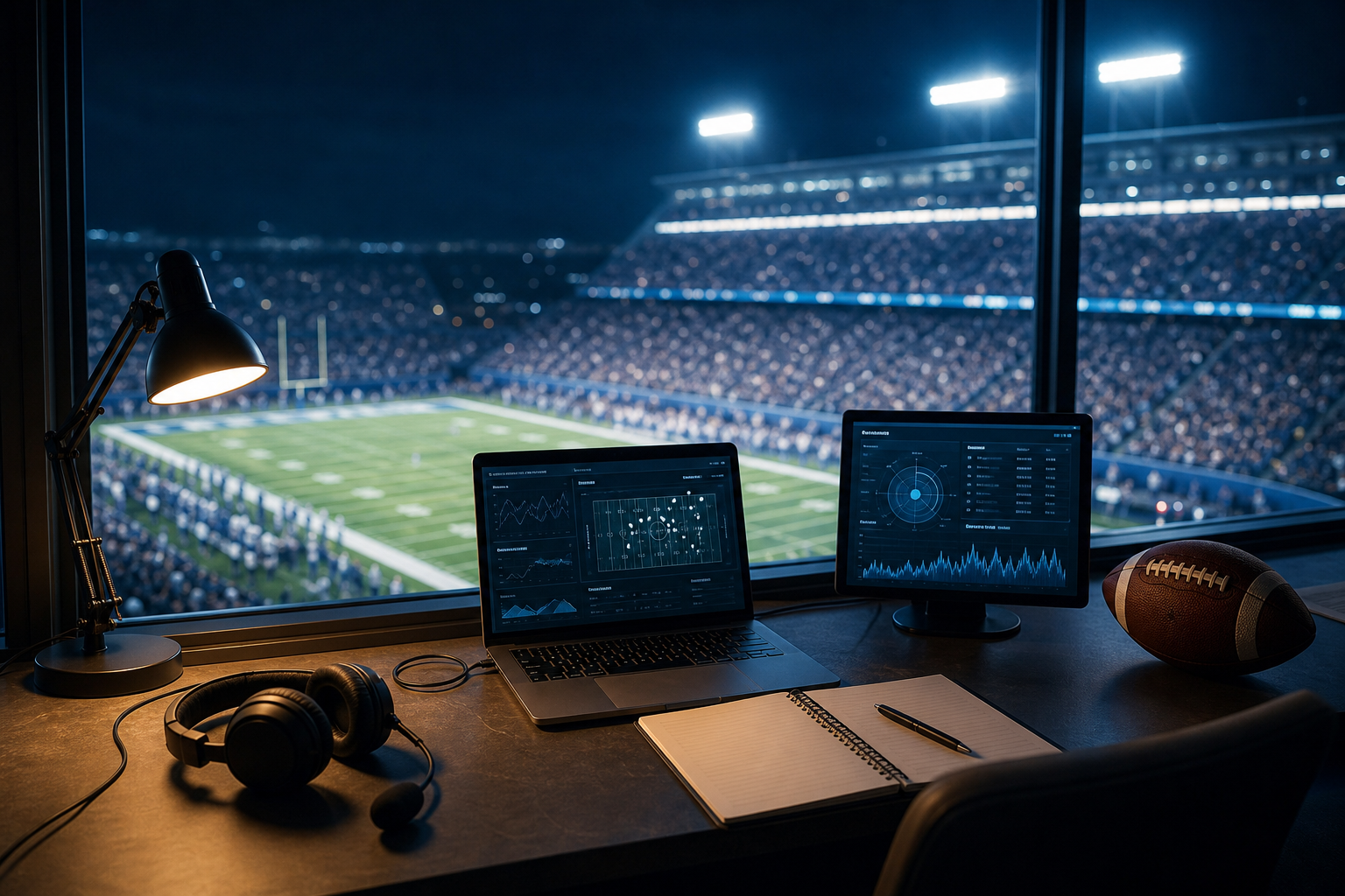 Quant Sports AI press box workspace
