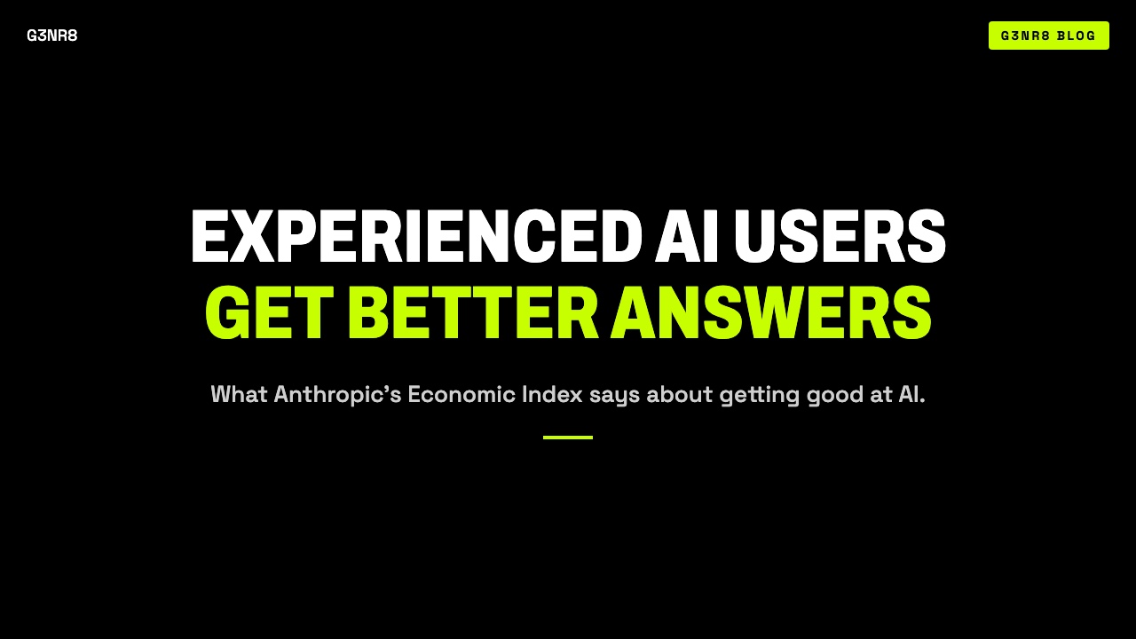 Experienced AI Users Get Better Answers. Anthropic Has the Data. cover