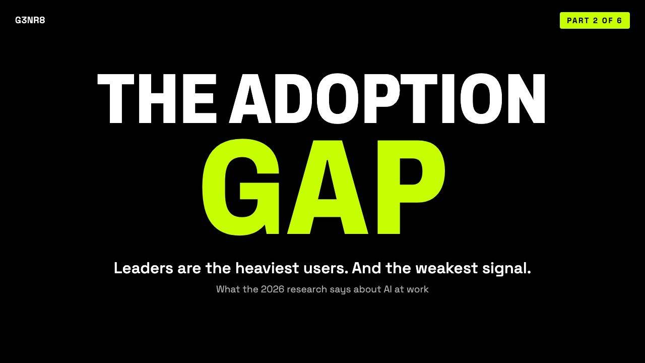 The Adoption Gap, part 2 of 6: leaders are the heaviest users, and the weakest signal.