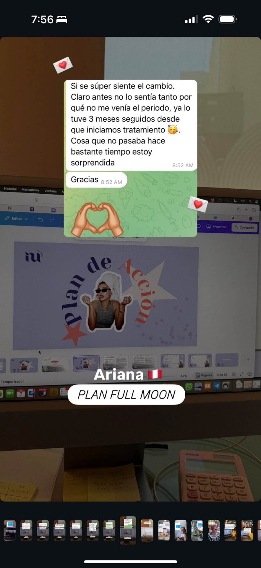 Captura del mensaje de Ariana