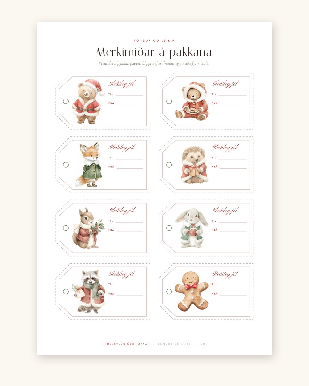 Merkimiðar og jólaföndur