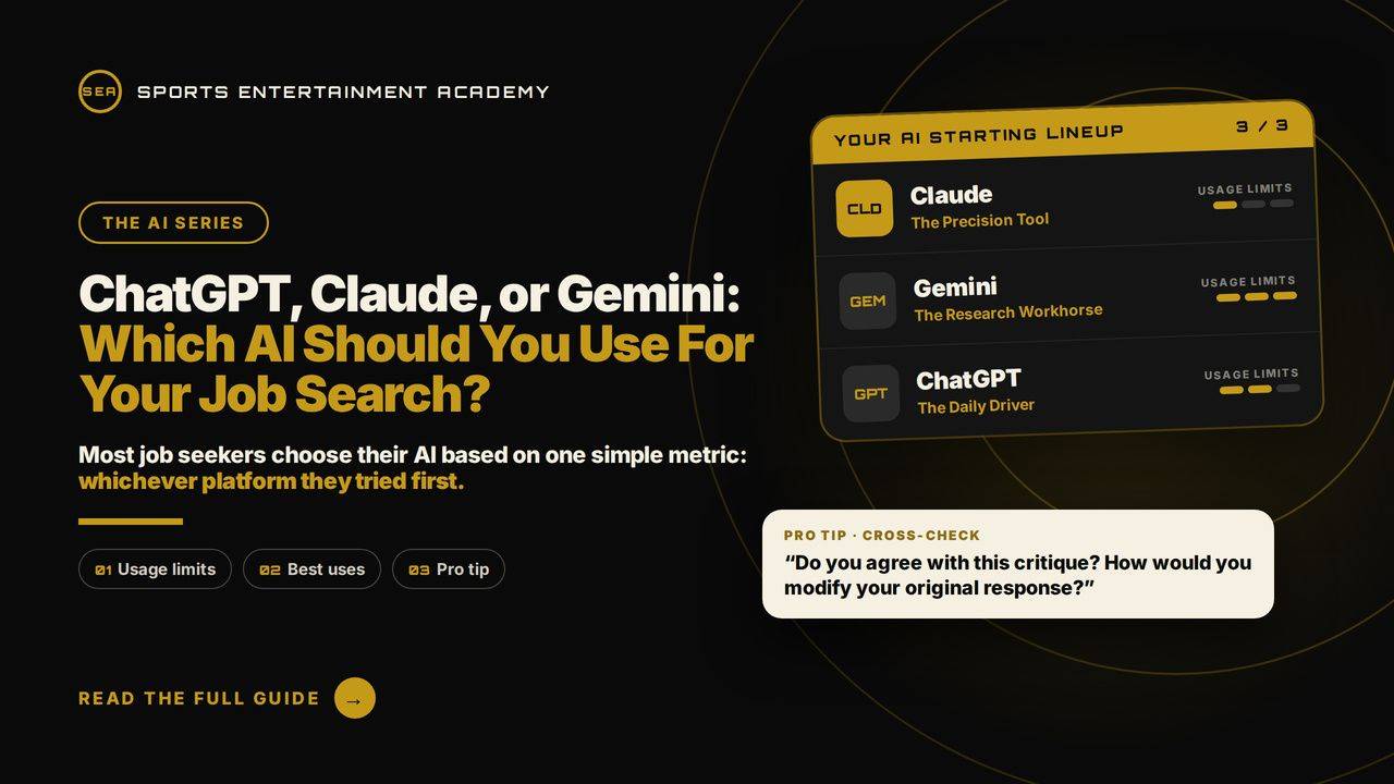 ChatGPT vs. Claude vs. Gemini: which AI to use for your job search, shown as an AI starting lineup