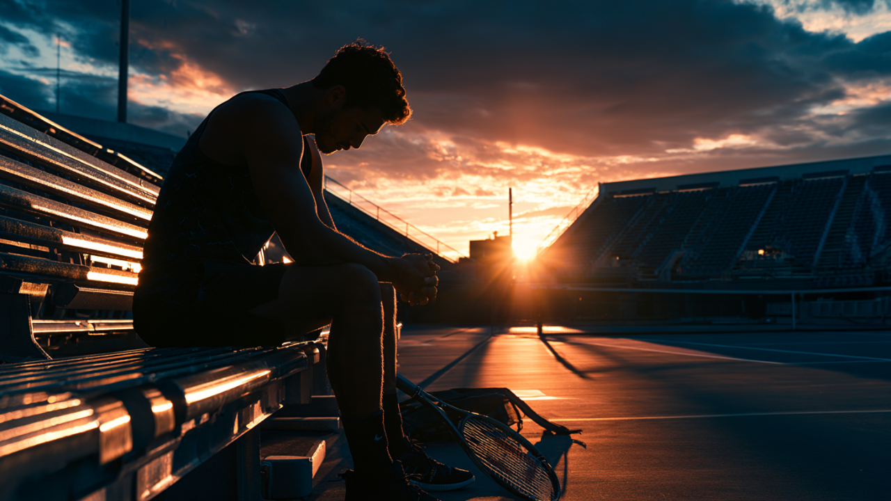 Zelfvertrouwen vergroten — tennisser met mindset focus
