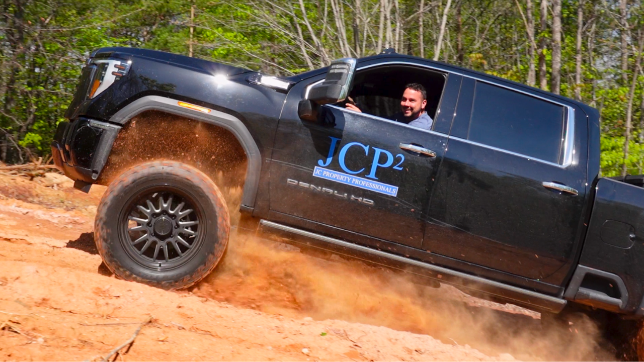 John Seaman driving his JC Property Professionals truck.