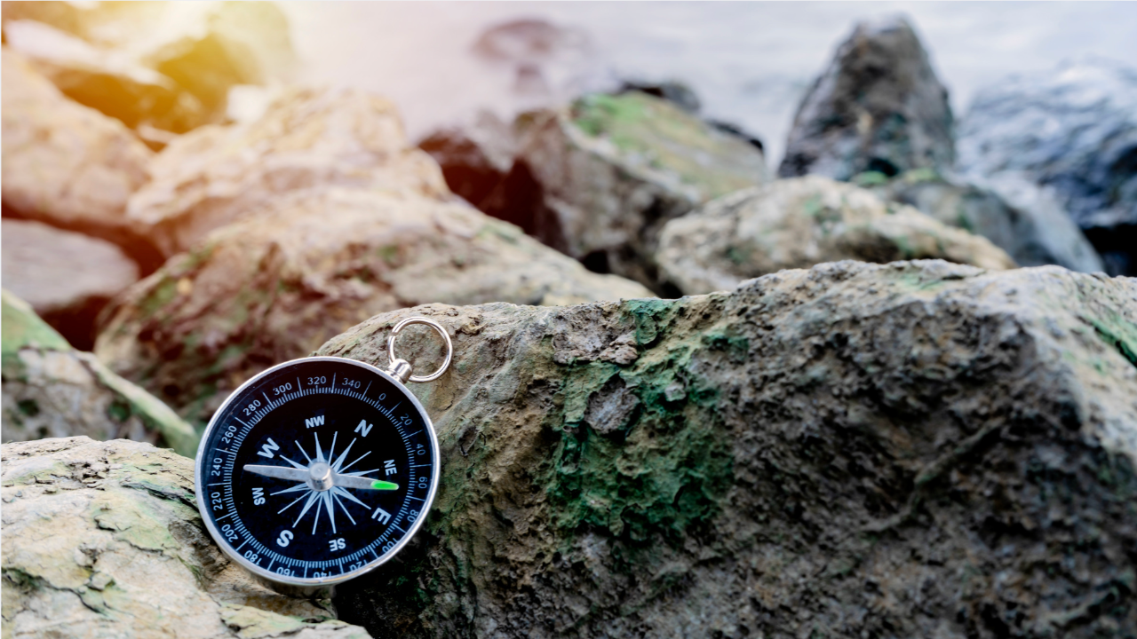 A compass on the path