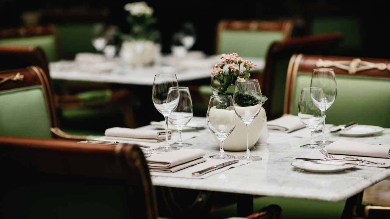 Lunch table at a restaurant