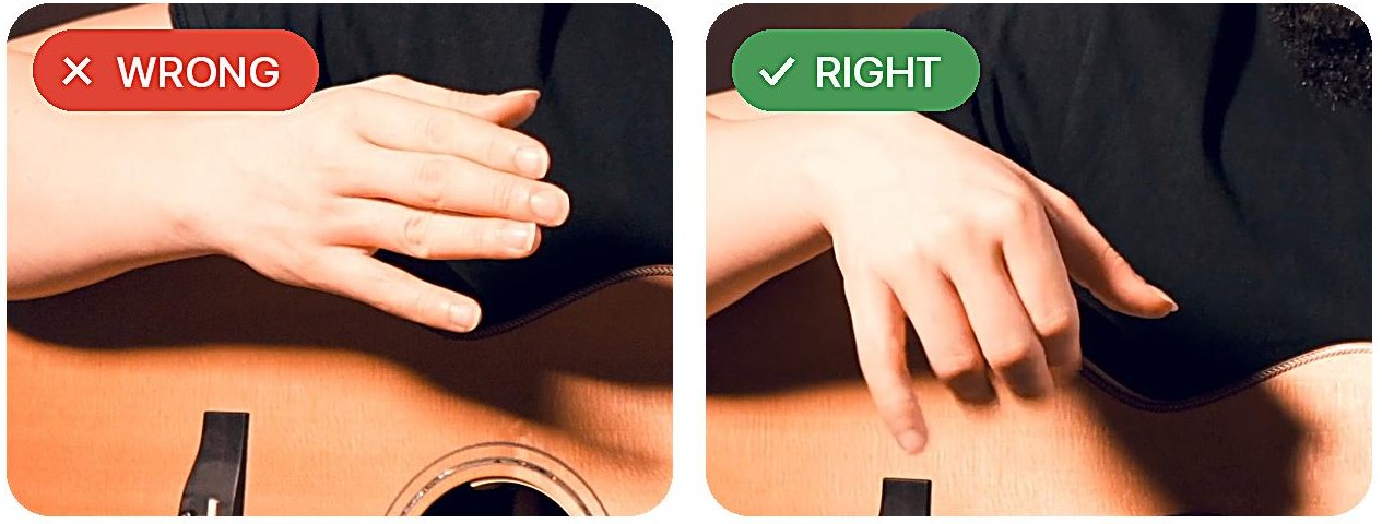 Flat fingers: wrong and right
