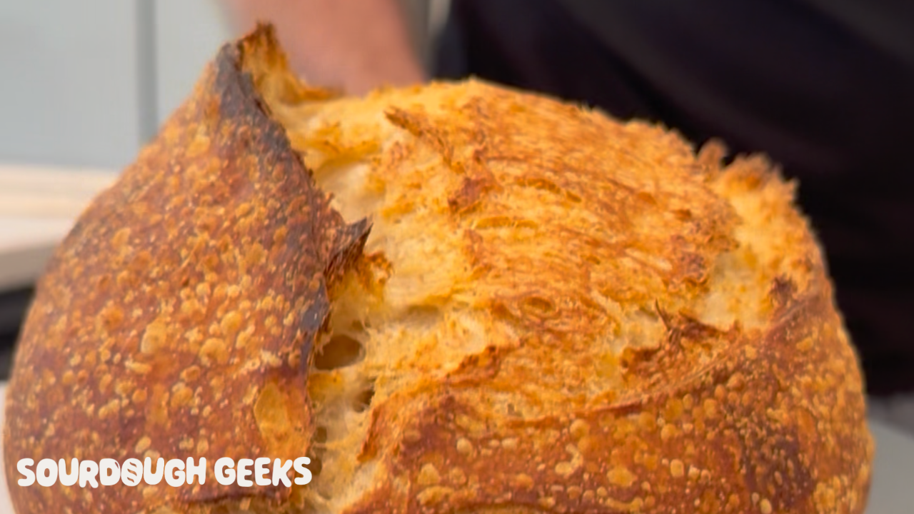 Beautifully defined ear on a sourdough loaf
