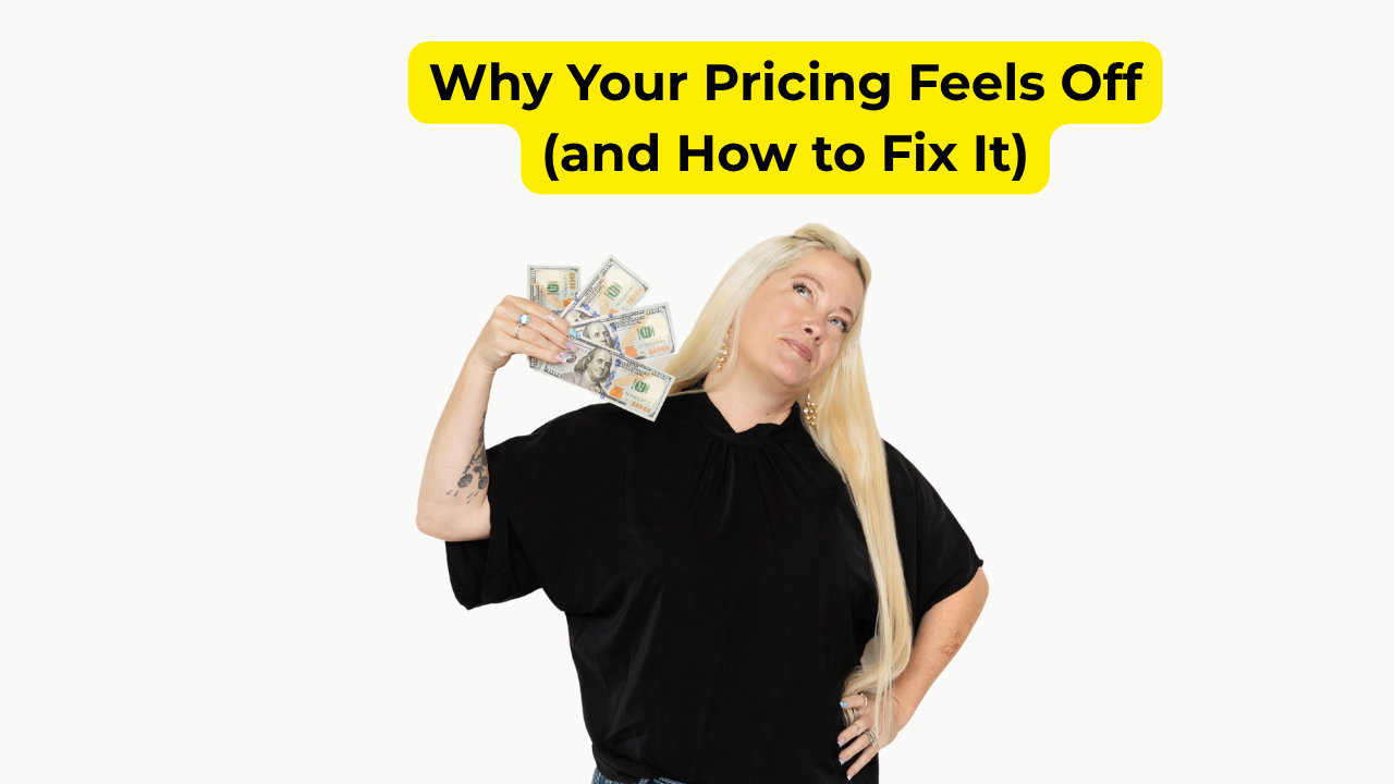 Woman in black shirt fanning herself with money 